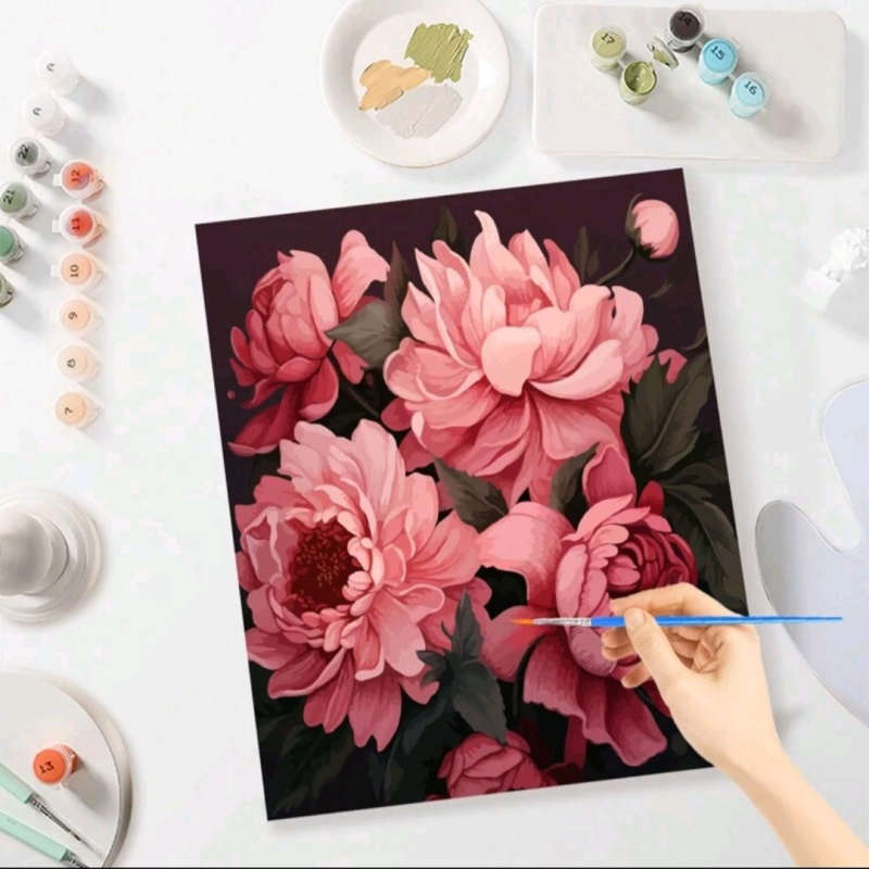 Paint by Numbers: Pink Peonies
