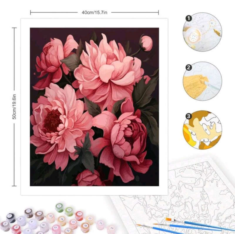 Paint by Numbers: Pink Peonies