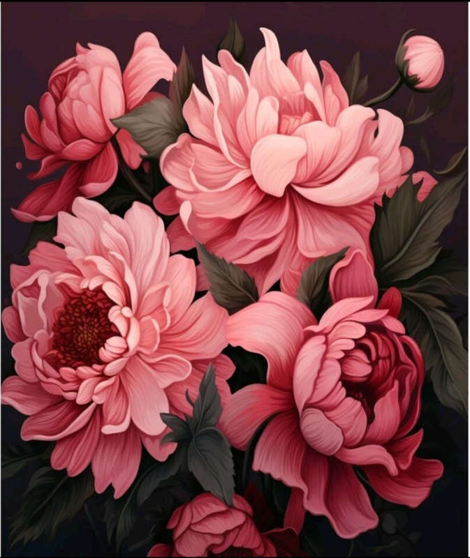 Paint by Numbers: Pink Peonies