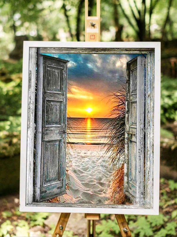 Paint by Numbers: Sea View Through Doors