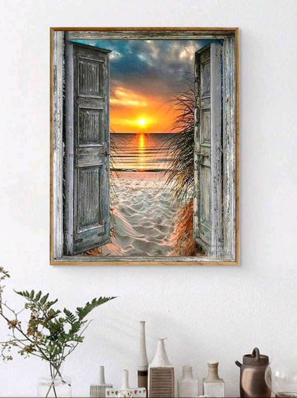 Paint by Numbers: Sea View Through Doors