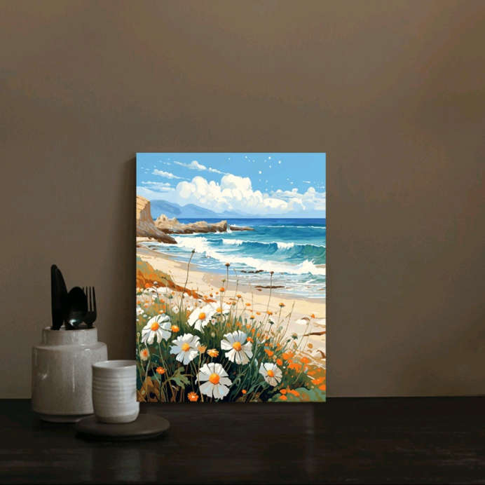 Paint by Numbers: Seaside with Daisies