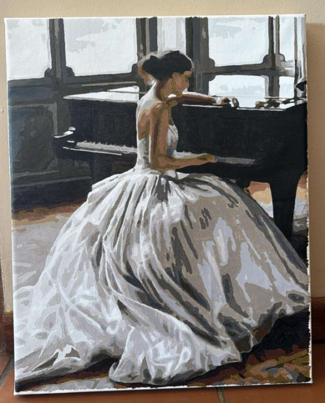 Paint by Numbers: Lady in White at Piano