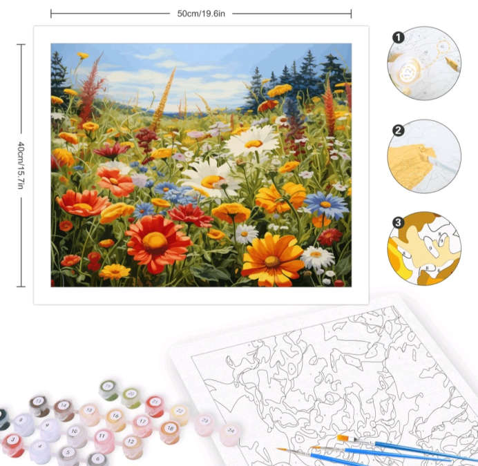 Paint by Numbers: Daisy Field
