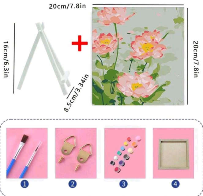 Paint by Numbers: Block Framed Flowers