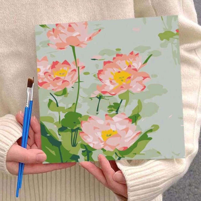 Paint by Numbers: Block Framed Flowers