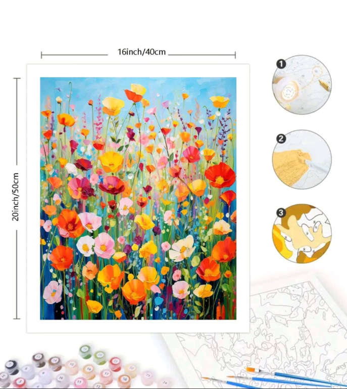 Paint by Numbers: Splash of Flowers