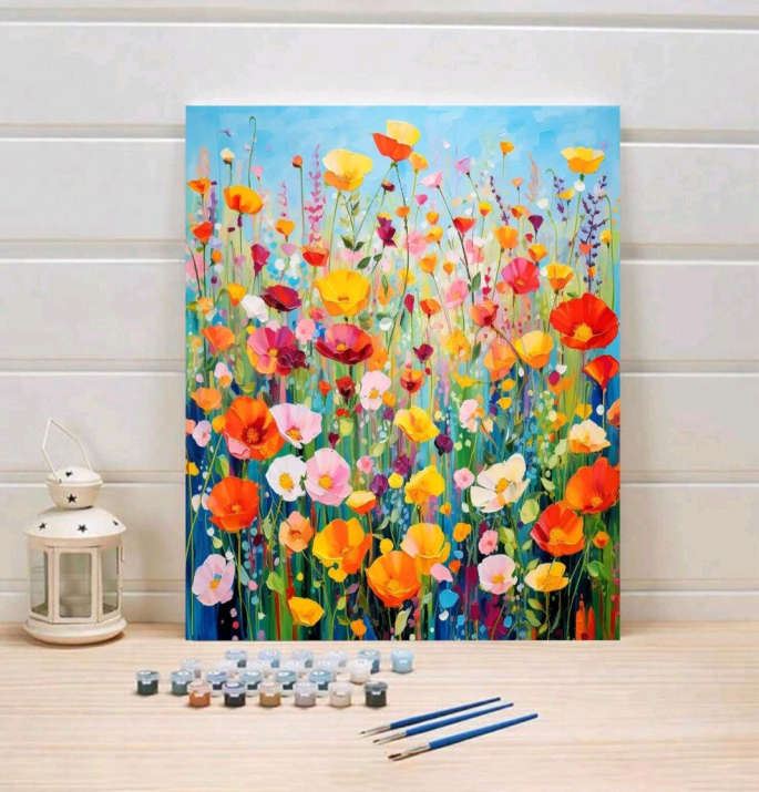 Paint by Numbers: Splash of Flowers