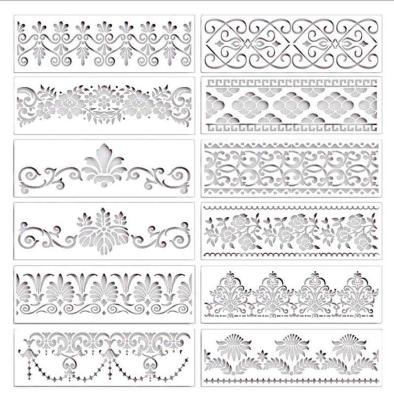 PVC Stencil: 12pc Vintage Pattern