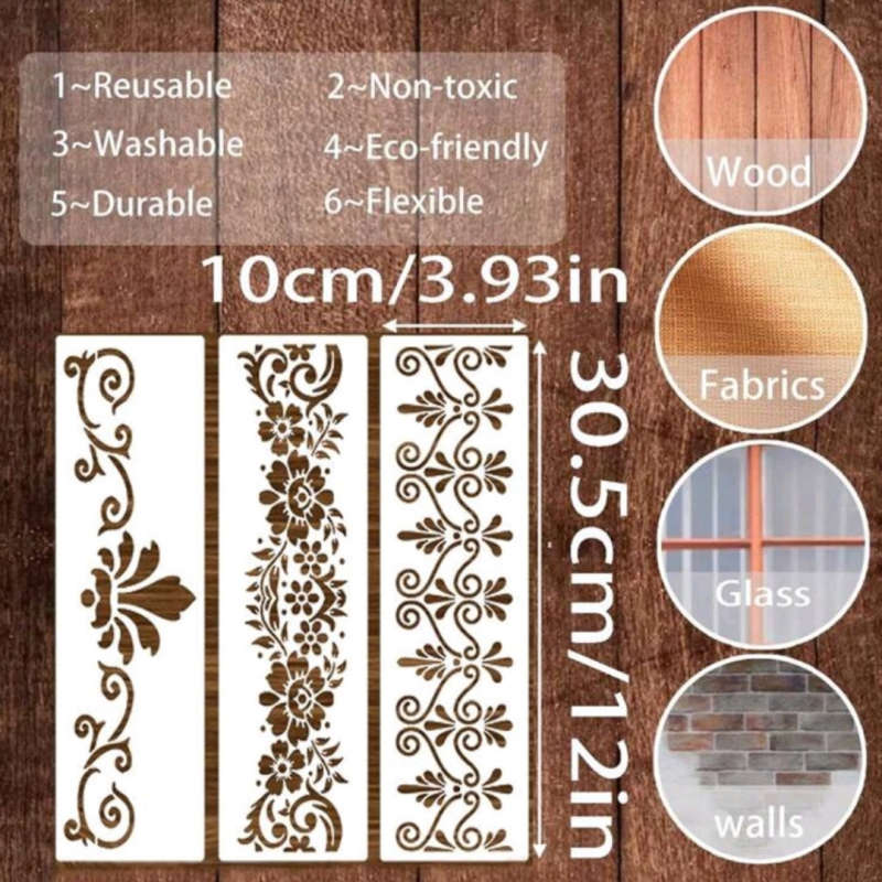 PVC Stencil: 12pc Vintage Pattern