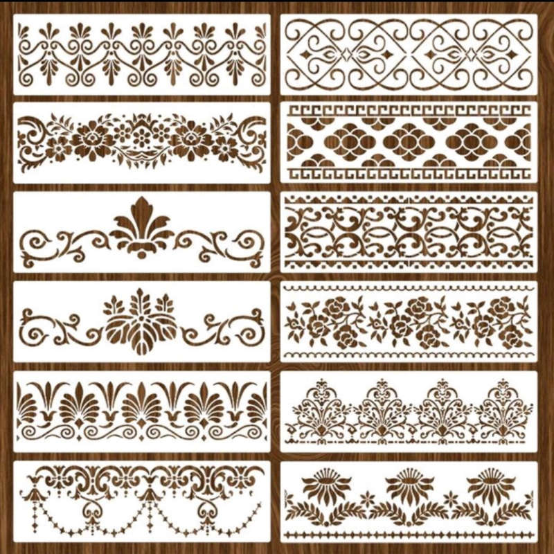 PVC Stencil: 12pc Vintage Pattern