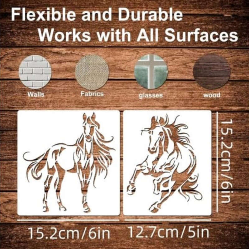 PVC Stencil: 13Pc Horse-Themed