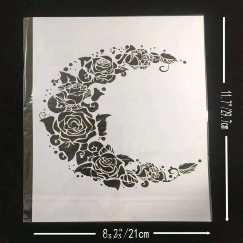 PVC Stencil: 1pc Flower Design Drawing Template
