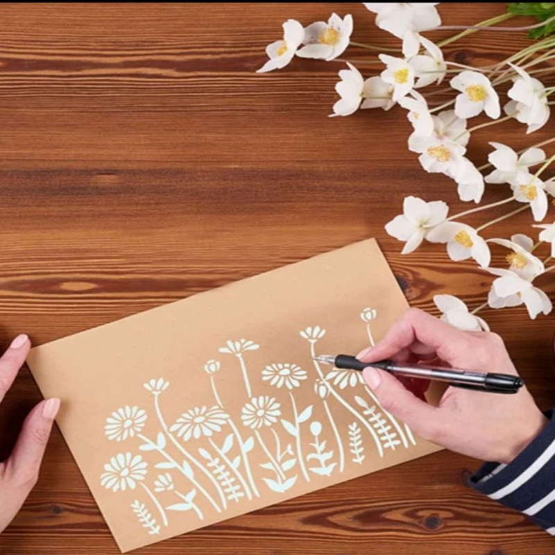 PVC Stencil: 12pc Flower Detail