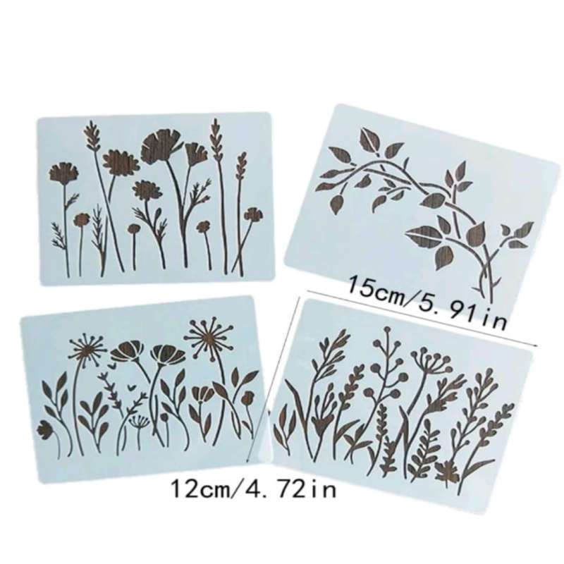 PVC Stencil: 12pc Flower Detail