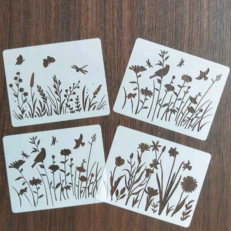 PVC Stencil: 12pc Flower Detail