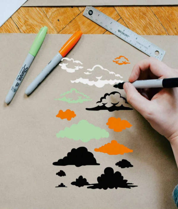 PVC Stencil: Cloudy Cover