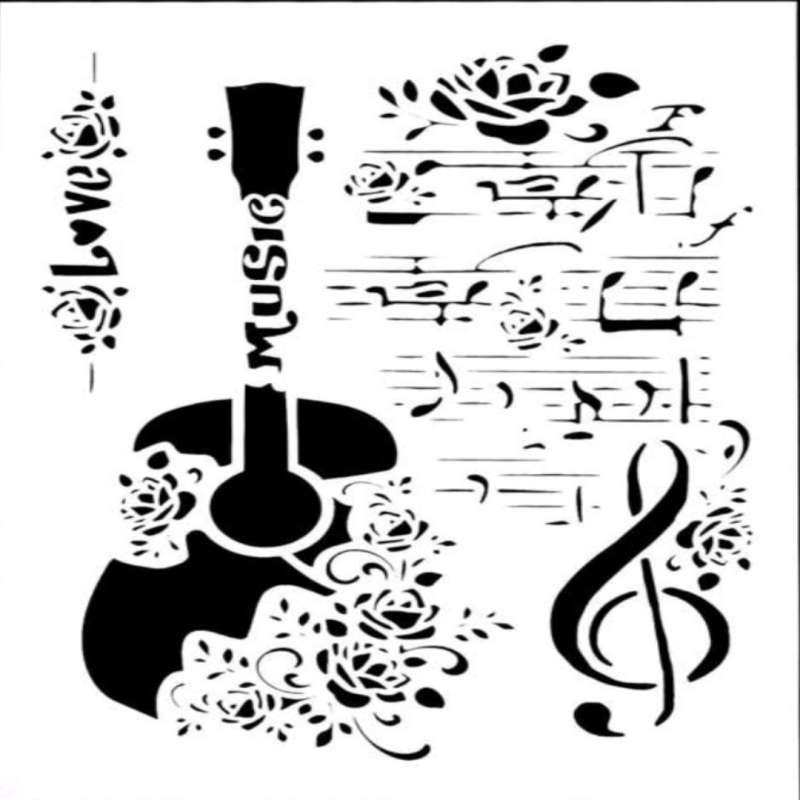 PVC Stencil: 1pc Music Painting Stencil