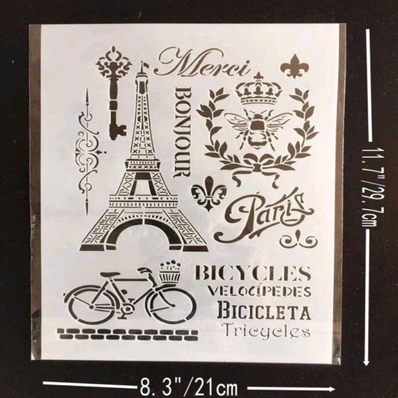 PVC Stencil: 1pc Paris Themed