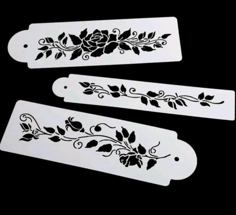 PVC Stencil: 3pc Flower Drawing Stencil