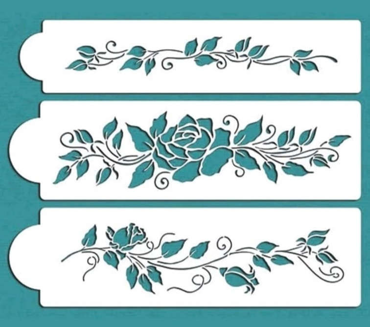 PVC Stencil: 3pc Flower Drawing Stencil