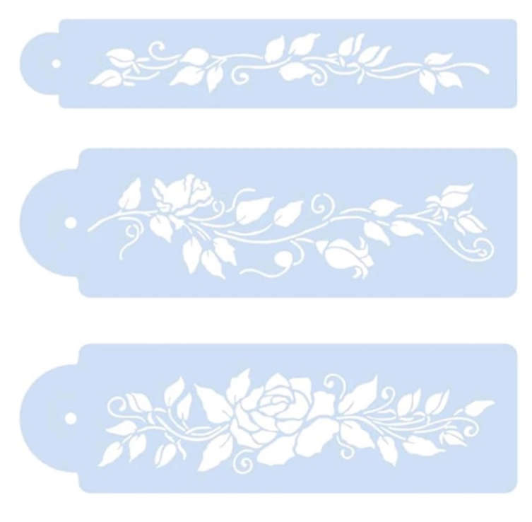 PVC Stencil: 3pc Flower Drawing Stencil