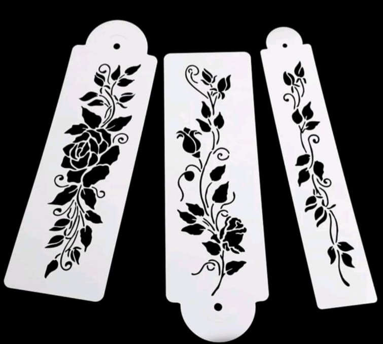 PVC Stencil: 3pc Flower Drawing Stencil