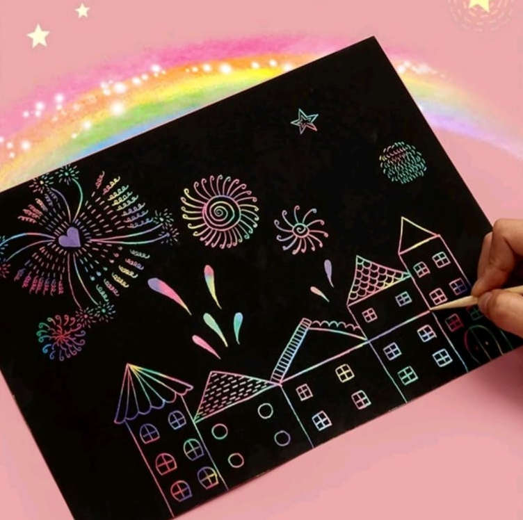 50Pc Scratch Paper with Bamboo Sticks