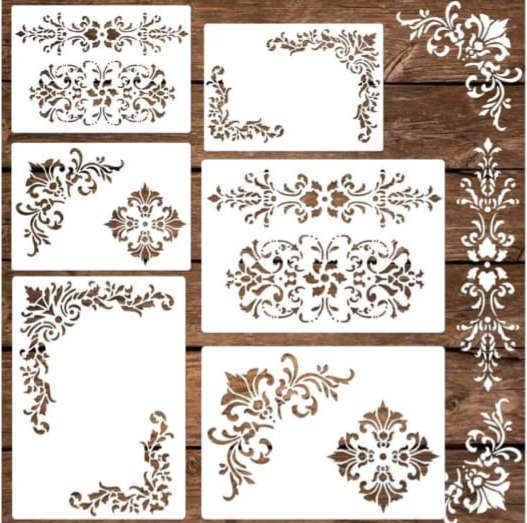 PVC Stencil: 6pc Corner Stencil