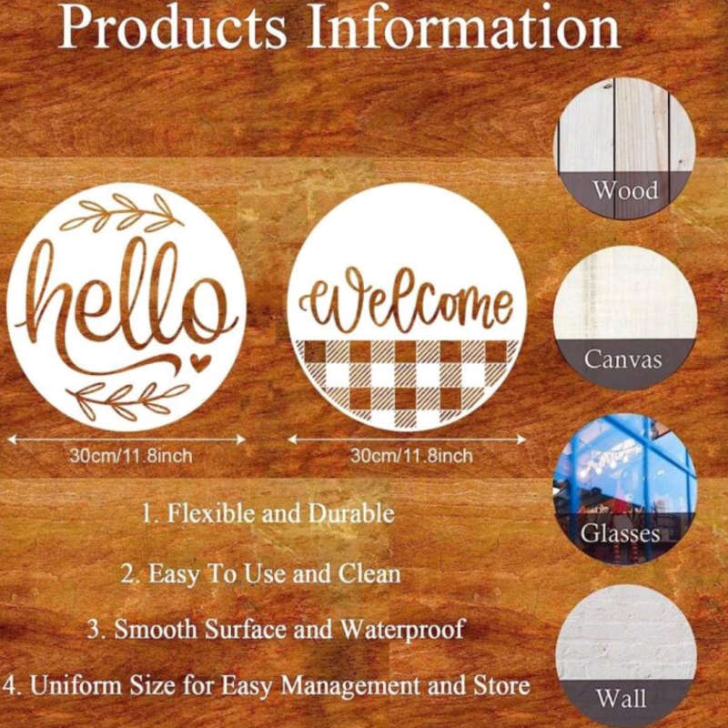 PVC Stencil: 9pc Welcome Stencils
