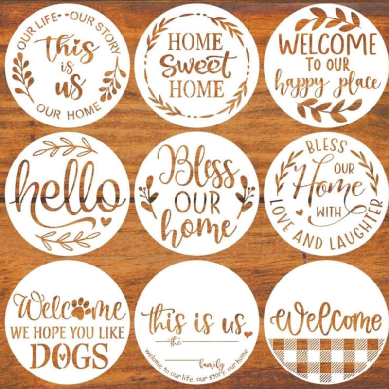 PVC Stencil: 9pc Welcome Stencils