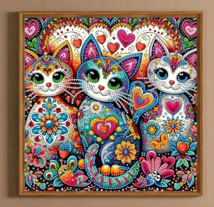 Diamond Dotting: Mandala Kittens