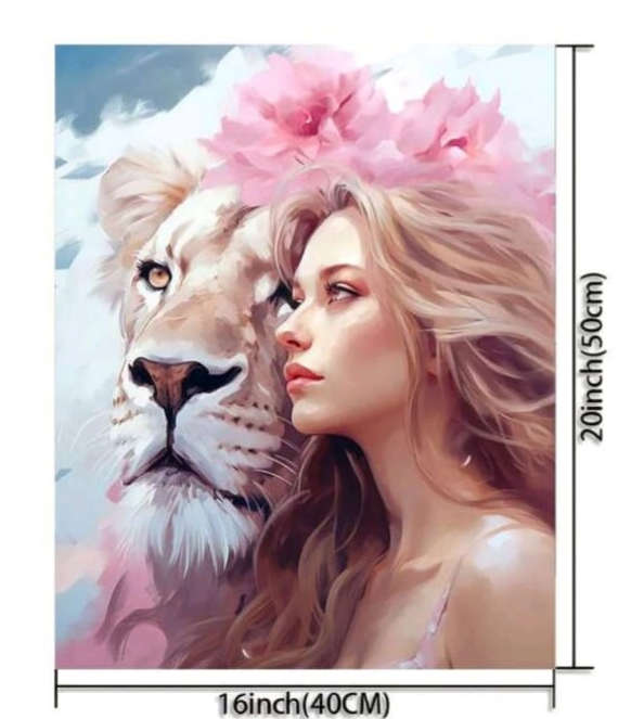 Paint by Numbers: Woman and Lion