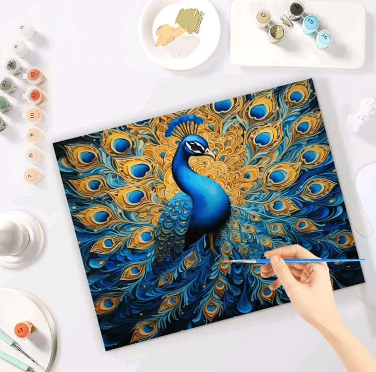 Paint by Numbers: Beautiful Peacock