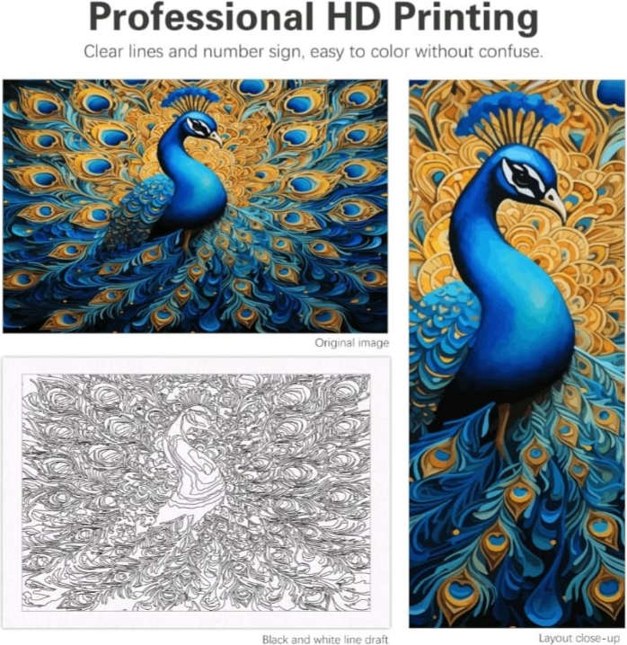 Paint by Numbers: Beautiful Peacock