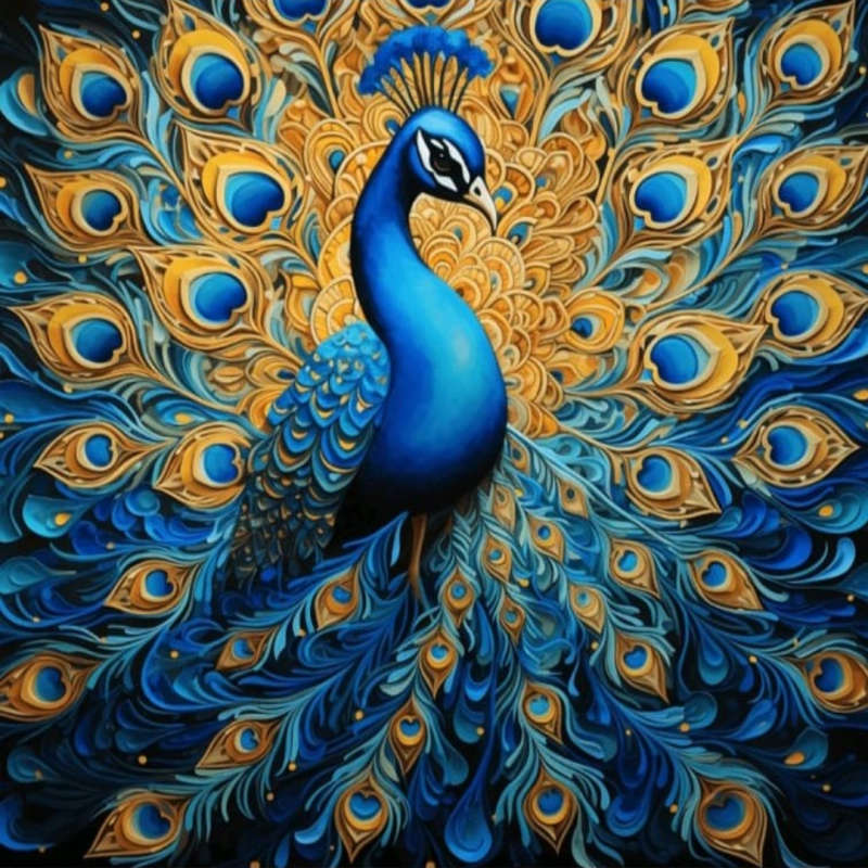 Paint by Numbers: Beautiful Peacock
