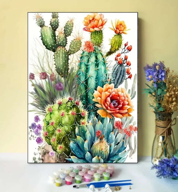 Paint by Numbers: Cactus Flowers