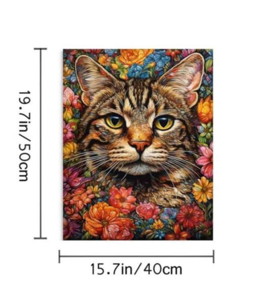 Paint by Numbers: Cat in Flowers