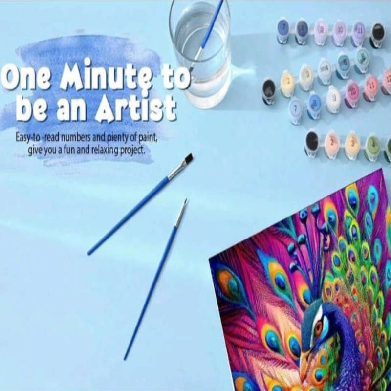 Paint by Numbers: Colourful Peacock