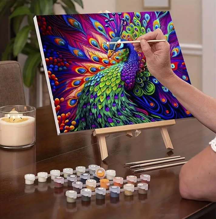 Paint by Numbers: Colourful Peacock