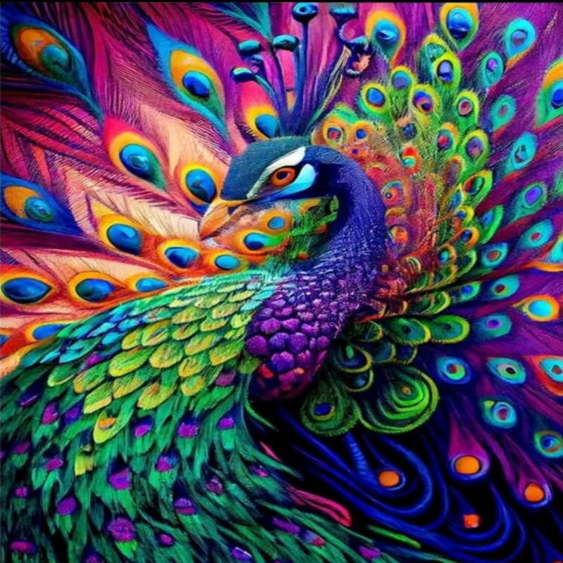 Paint by Numbers: Colourful Peacock