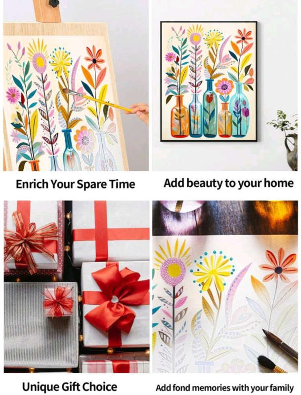 Paint by Numbers: Flowers in Coloured Jars