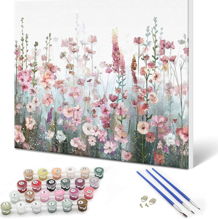 Paint by Numbers: Misty Wildflowers