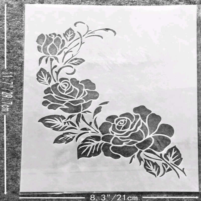 PVC Stencil: 1pc Rose Design