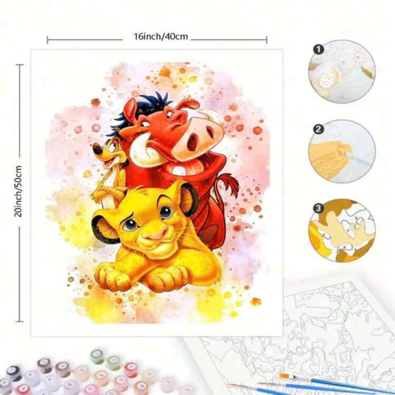 Paint by Numbers: Simba, Pumba & Timone