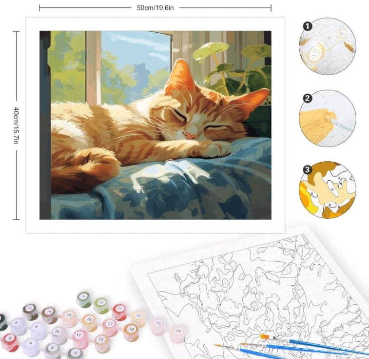 Paint by Numbers: Sleeping Cat