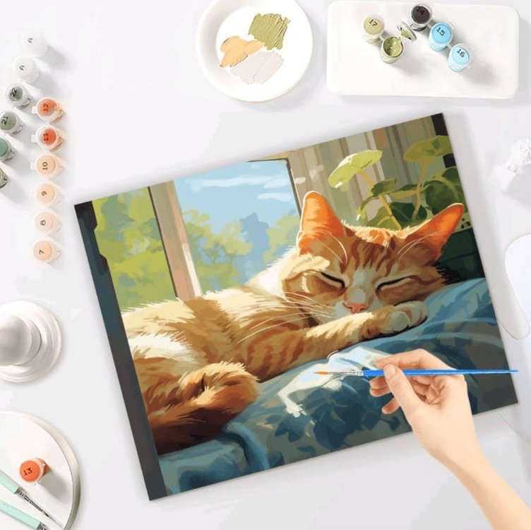 Paint by Numbers: Sleeping Cat