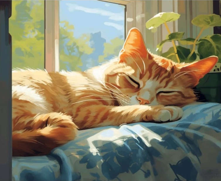 Paint by Numbers: Sleeping Cat
