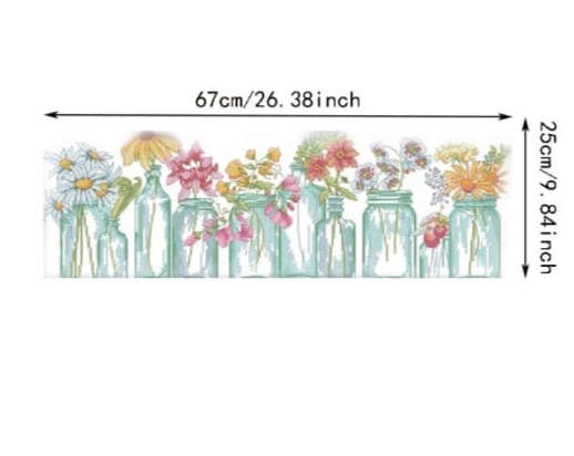 Cross-Stitching: Flowers in Jars