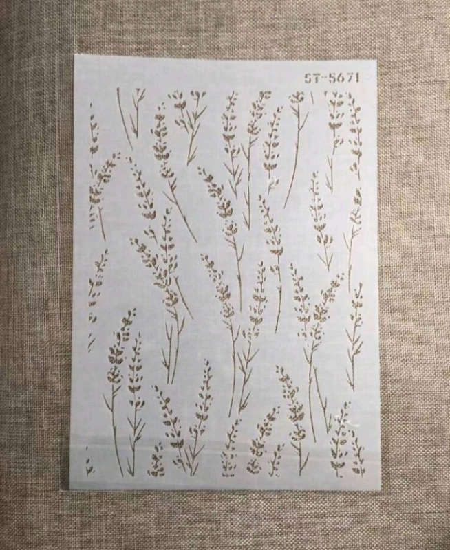PVC Stencil: 1pc A4 Lavender Pattern